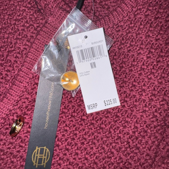 House of Harlow 1960 Deep Maroon or burgundy Cardigan - Picture 3 of 5
